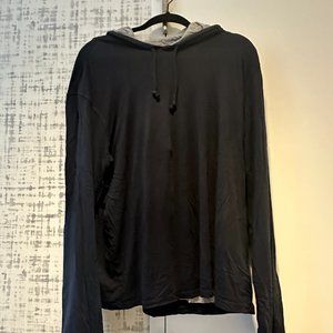 Vince Double Layer Hoodie Black Gray Men's XL